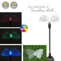 Solar Gartenstecker Sonnenblume Libelle Schmetterling Dekoration Garten Balkon Schmetterling