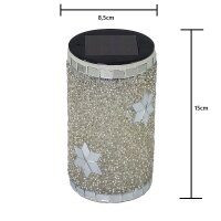 LED Solarwindlicht Mosaikglas Perla Lampe & Windlicht Teelichthalter Dekolampe Perla silber