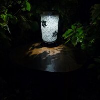 LED Solarwindlicht Mosaikglas Perla Lampe & Windlicht Teelichthalter Dekolampe Perla silber