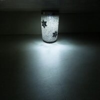 LED Solarwindlicht Mosaikglas Perla Lampe & Windlicht Teelichthalter Dekolampe Perla silber