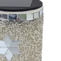 LED Solarwindlicht Mosaikglas Perla Lampe & Windlicht Teelichthalter Dekolampe Perla silber
