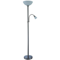 LED Stehleuchte Mattis nickel mit Lesearm und Kippschalter