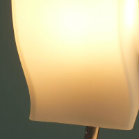 Tischlampe Stahl Opalglas Halogen Tischleuchte Madrid 1-flammig Nachttischleuchte