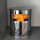 Dekoleuchte Kamin chrom Halogen Lampe mit Feuer-Effekt  Stimmungs-Deko-Leuchte