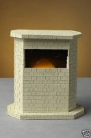Dekoleuchte Kamin weiß Halogen Lampe mit Feuer-Effekt Dekolampe Dekoration