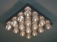 LED+Halogen Kristall Deckenleuchte "Crystal"...