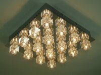 LED+Halogen Kristall Deckenleuchte "Crystal" 16-flammig Fernbedienung Farbwechsler