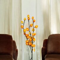 LED Dekoleuchte Lampion 3 Dekozweige orange-gelb/braun 80cm Innen Dekoration