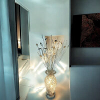 LED Stehleuchte JOLANDA 5-flammig Alu-Drahtgeflecht Deko-Blumen-Vasen-Lampe
