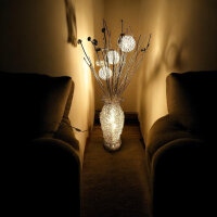 LED Stehleuchte JOLANDA 5-flammig Alu-Drahtgeflecht Deko-Blumen-Vasen-Lampe