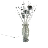 LED Stehleuchte JOLANDA 5-flammig Alu-Drahtgeflecht Deko-Blumen-Vasen-Lampe