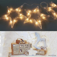 LED Lichterkette 5 Sterne Lichtfarbe warmweiß Fensterdeko Weihnachtsdekoration