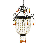 Pendelleuchte PEARL antik Kristall-Dekenleuchte