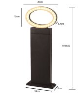 LED Sockelleuchte Außenlampe Sydney 12W Wege-Steh-Garten-Leuchte Standlampe  oval