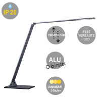 LED Tischleuchte TEMO anthrazit Touch-Dimm-Schalter...