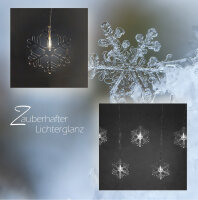 LED Lichtervorhang Schneeflocke 8 flammig Lichterkette Innen Fensterbeleuchtung