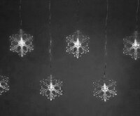 LED Lichtervorhang Schneeflocke 8 flammig Lichterkette Innen Fensterbeleuchtung