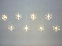 LED Lichtervorhang Schneeflocke 8 flammig Lichterkette Innen Fensterbeleuchtung