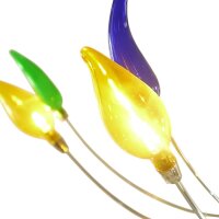 Deckenleuchte "Flamme" 7 flammig Halogenlampe chrom Glas bunt Hängeleuchte Lampe