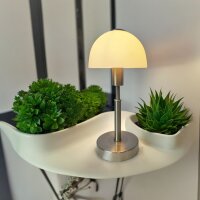 Glas-Nachttischlampe Maiolo Nickel E14