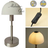 Glas-Nachttischlampe Maiolo Nickel E14