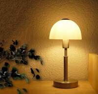 Glas-Nachttischlampe Maiolo Nickel E14