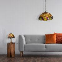 Tischleuchte Corina Echtglas Tiffany Stil Lampe Nachttischleuchte Höhe 37cm