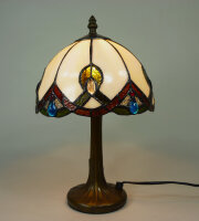 Tischleuchte Chantal 40cm Echtglas Tiffany-Stil Lampe Nachttischleuchte