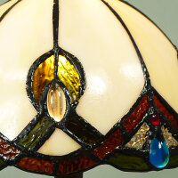 Tischleuchte Chantal 40cm Echtglas Tiffany-Stil Lampe Nachttischleuchte