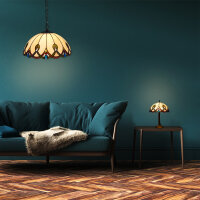 Tischleuchte Chantal 40cm Echtglas Tiffany-Stil Lampe Nachttischleuchte