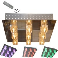 LED+Halogen Kristall Deckenleuchte "Crystal"...