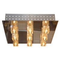 LED+Halogen Kristall Deckenleuchte "Crystal" 9-flammig Fernbedienung Farbwechsler #1