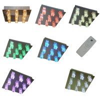 LED+Halogen Kristall Deckenleuchte "Crystal" 9-flammig Fernbedienung Farbwechsler #1