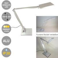 LED Tischleuchte Tekin silber Touch-Dimm-Schalter...