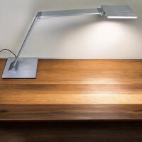 LED Tischleuchte Tekin silber Touch-Dimm-Schalter Schreibtischleuchte