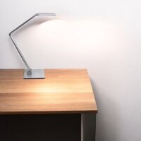 LED Tischleuchte Tekin silber Touch-Dimm-Schalter Schreibtischleuchte