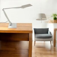 LED Tischleuchte Tekin silber Touch-Dimm-Schalter Schreibtischleuchte
