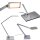 LED Tischleuchte Tekin silber Touch-Dimm-Schalter Schreibtischleuchte