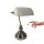 Tischleuchte Bankerslamp mit Zugschalter Nickel-Weiß E27 Schreibtischleuchte