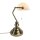 Tischleuchte Bankerslamp mit Zugschalter Nickel-Weiß E27 Schreibtischleuchte
