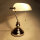 Tischleuchte Bankerslamp mit Zugschalter Nickel-Weiß E27 Schreibtischleuchte