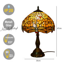Echtglas Tiffany-Stil Tischleuchte Charlotte Lampe...