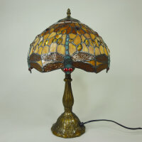 Echtglas Tiffany-Stil Tischleuchte Charlotte Lampe Nachttischleuchte Höhe 46cm