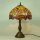 Echtglas Tiffany-Stil Tischleuchte Charlotte Lampe Nachttischleuchte Höhe 46cm