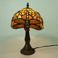 Echtglas Tiffany-Stil Tischleuchte Charlotte Lampe Nachttischleuchte Höhe 33cm