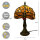 Echtglas Tiffany-Stil Tischleuchte Charlotte Lampe Nachttischleuchte Höhe 33cm