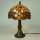 Echtglas Tiffany-Stil Tischleuchte Charlotte Lampe Nachttischleuchte Höhe 33cm