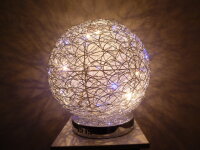 Moderne Halogen + LED Tischleuchte Alissa 30cm Alu-Drahtgeflecht Kugel-Deko-Lampe #1