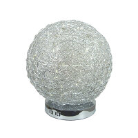 Moderne Halogen + LED Tischleuchte Alissa 30cm Alu-Drahtgeflecht Kugel-Deko-Lampe #1