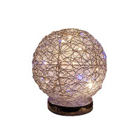 Moderne Halogen + LED Tischleuchte Alissa 30cm Alu-Drahtgeflecht Kugel-Deko-Lampe #1